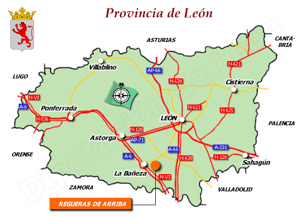 Mapa de la provincia de León
